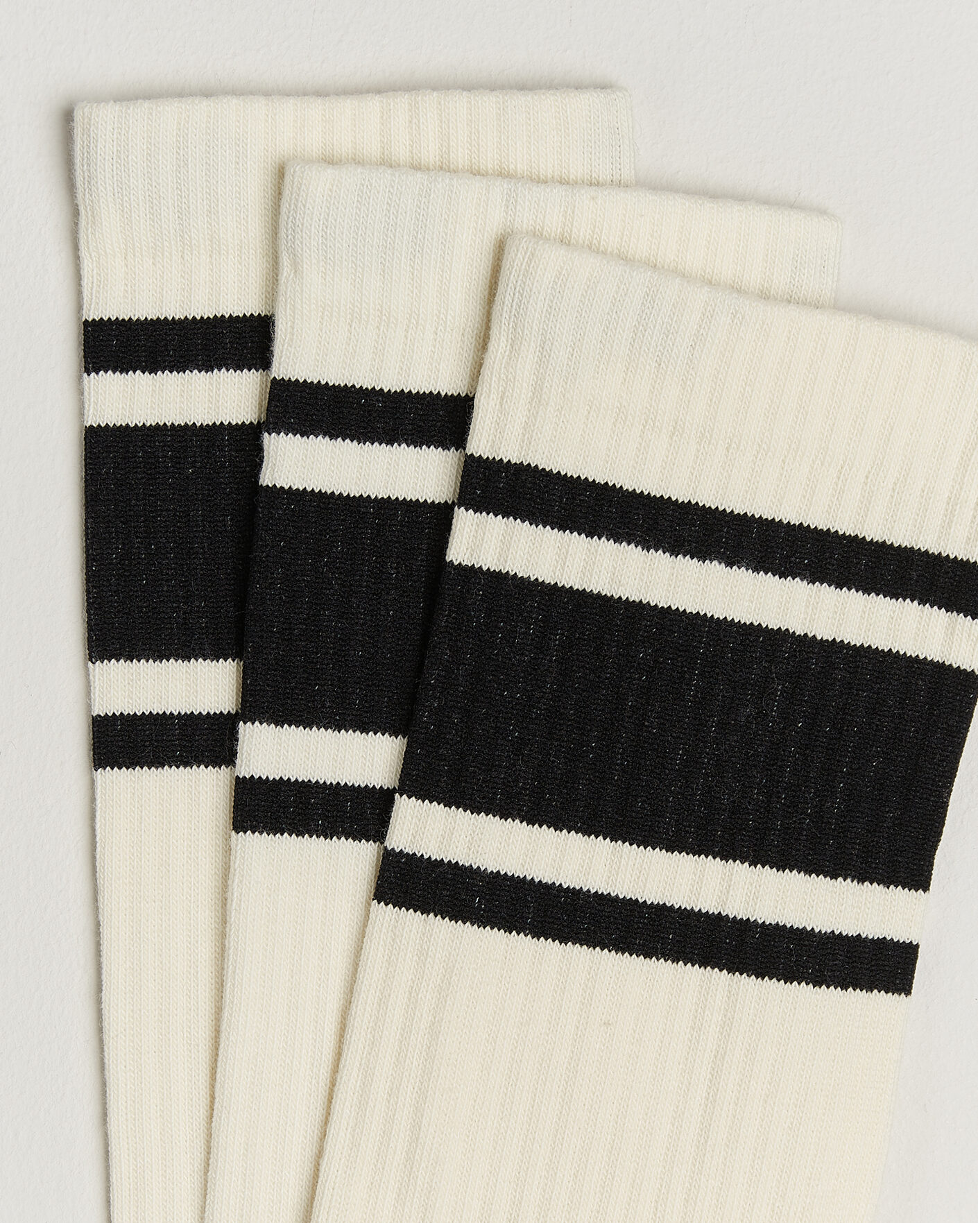 Herren | Unterwäsche | Sweyd | 3-Pack Triple Stripe Cotton Socks White/Black