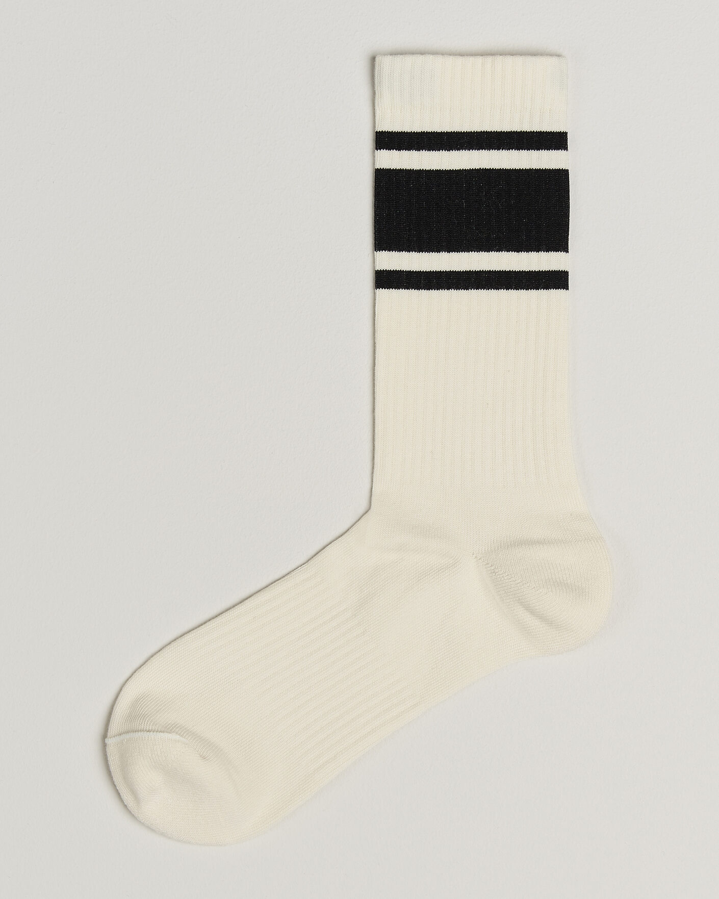 Herren | Unterwäsche | Sweyd | Triple Stripe Cotton Socks White/Black