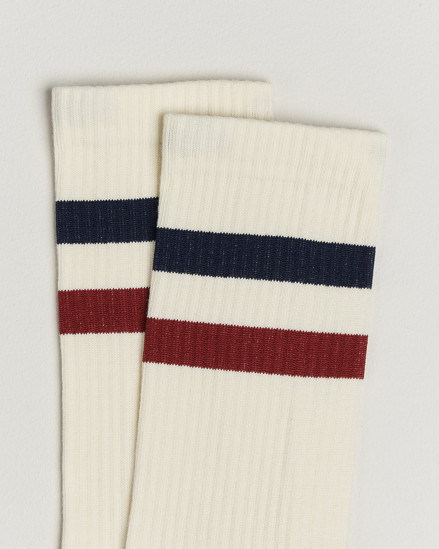 Herren | Unterwäsche | Sweyd | Two Stripe Cotton Socks Navy/Red/White