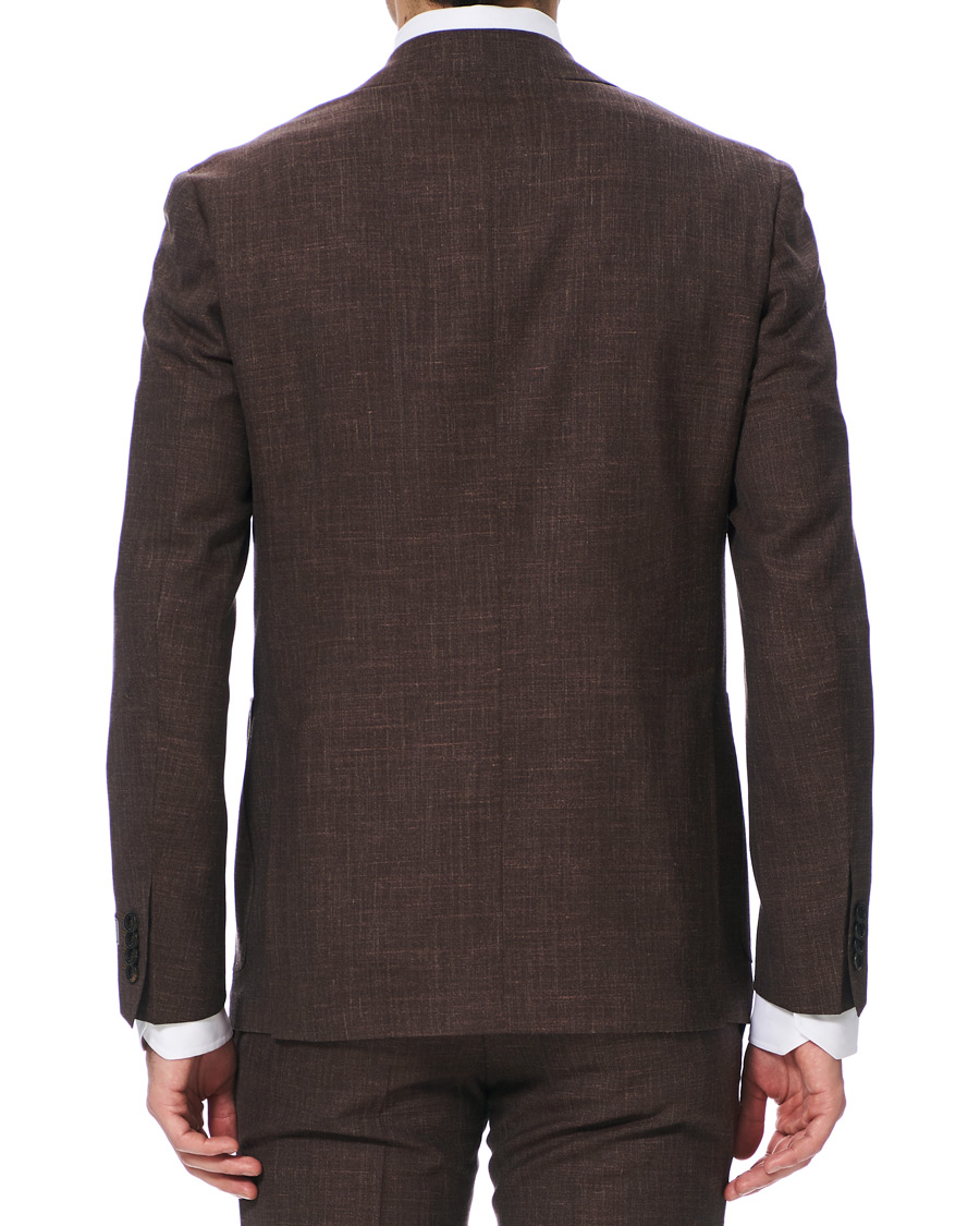 Herren | Anzüge | Canali | Wool/Linen Patch Pocket Suit Dark Brown