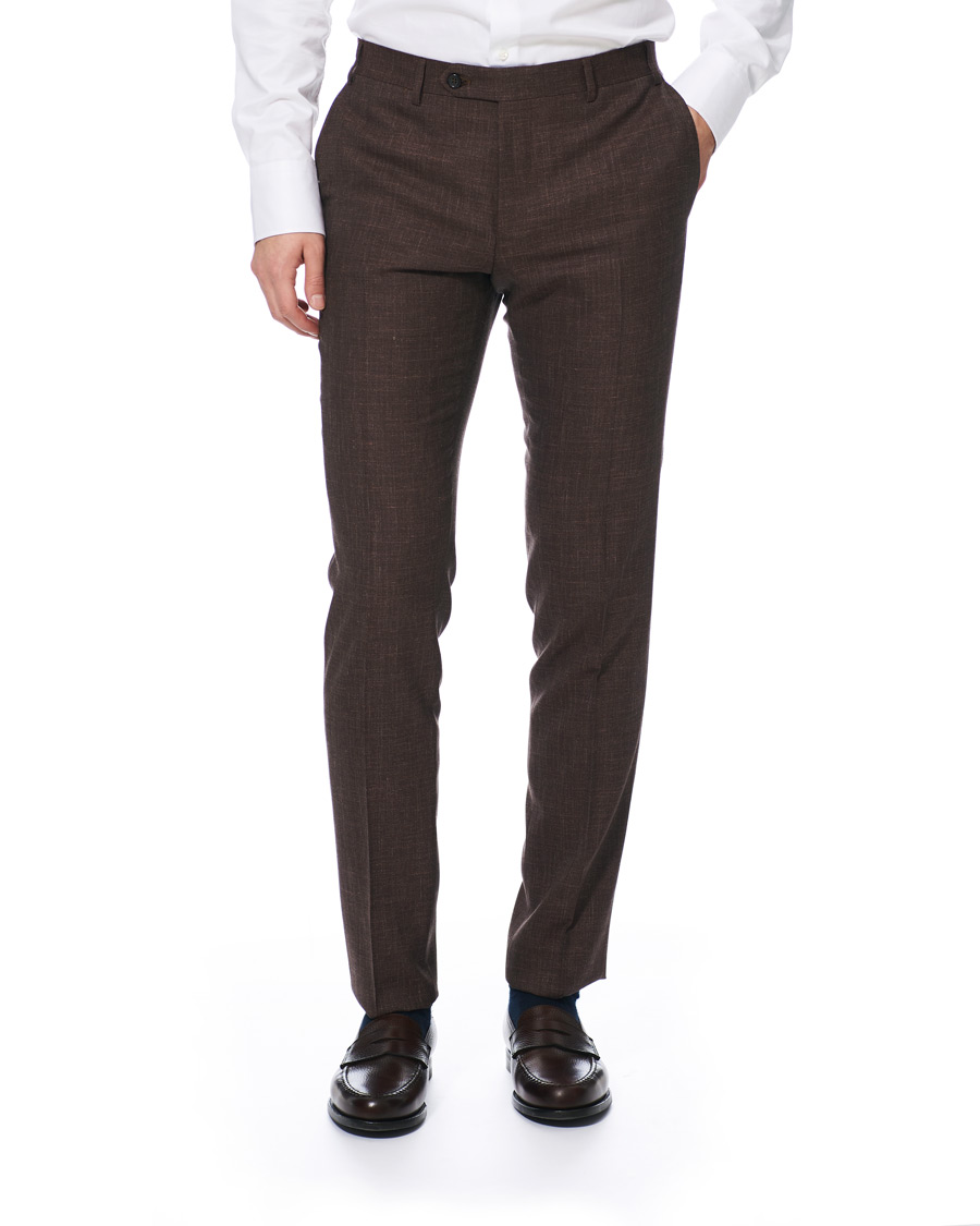 Herren | Anzüge | Canali | Wool/Linen Patch Pocket Suit Dark Brown