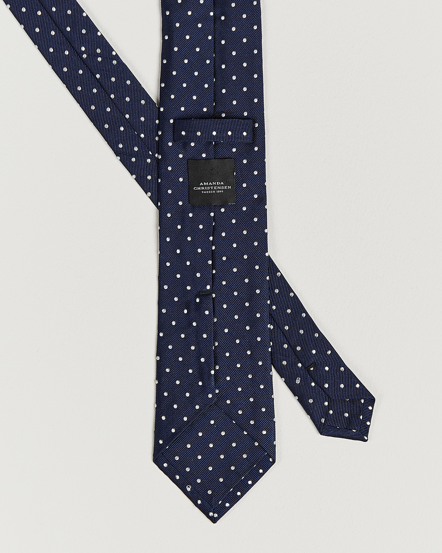 Herren | Krawatten | Amanda Christensen | Set Tie & Pocket Square Navy/White