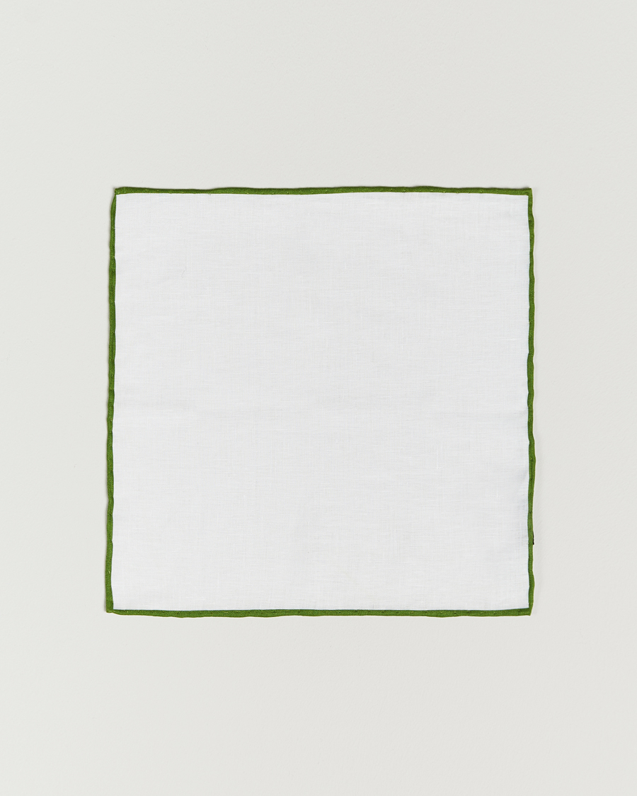 Herren | Amanda Christensen | Amanda Christensen | Set Tie & Pocket Square Green/White