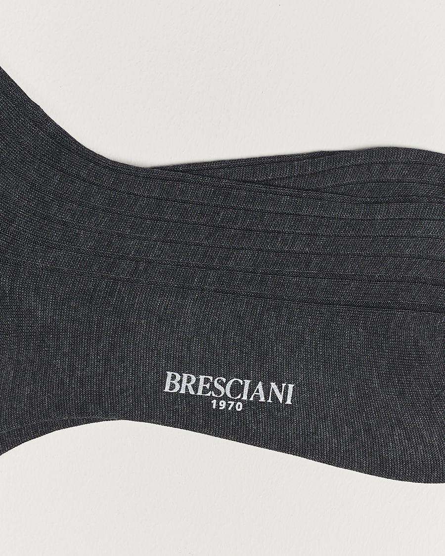 Herren | Unterwäsche | Bresciani | 3-pack Cotton Ribbed Short Socks Grey Melange