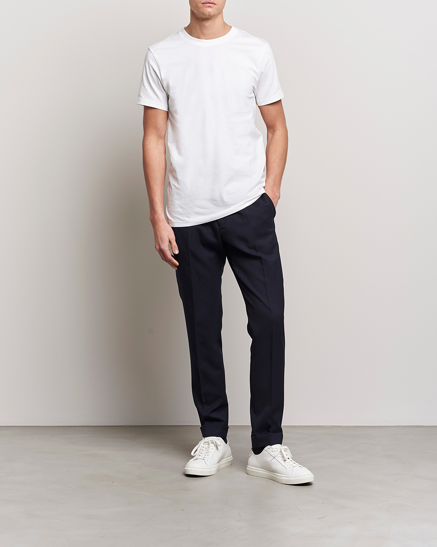 Herren | T-Shirts | Bread & Boxers | 3-pack Crew Neck Regular T-Shirt White/Black/Dark Navy