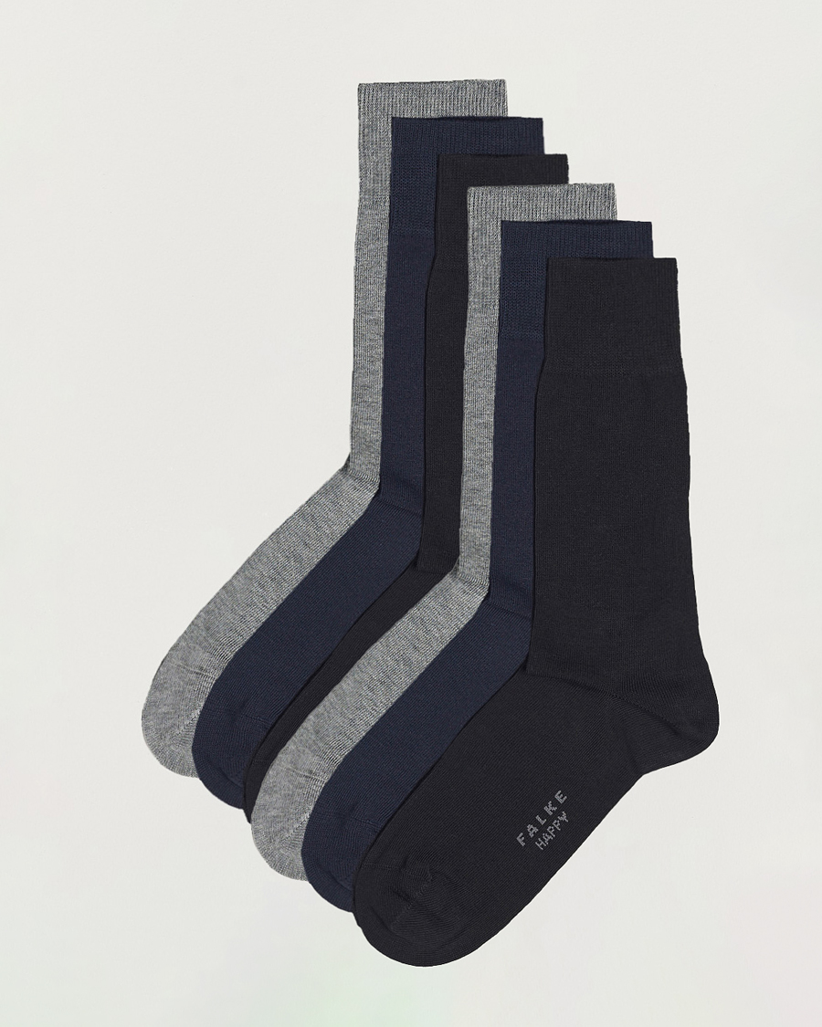 Herren | Unterwäsche | Falke | 6-pack Happy Cotton Socks Black/Navy/Light Grey