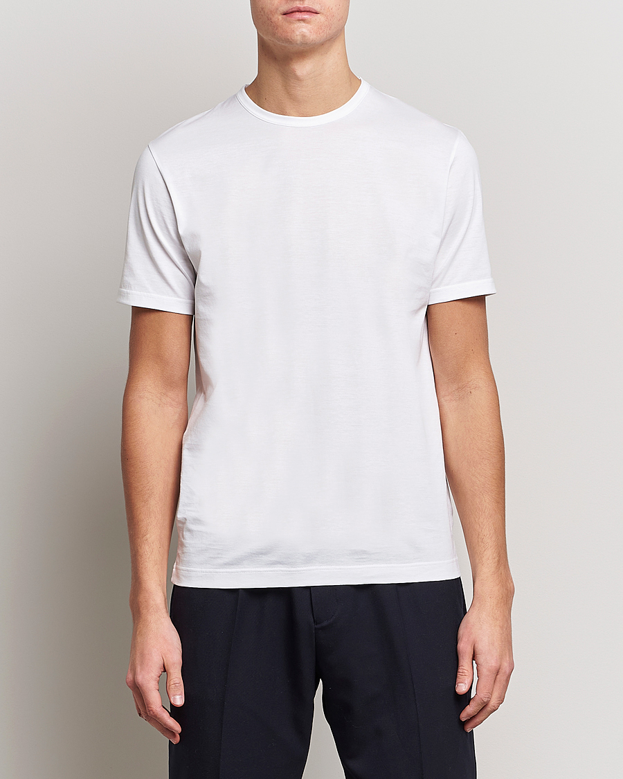 Herren | T-Shirts | Sunspel | 2-Pack Crew Neck Q82 Cotton T-Shirt White & Black