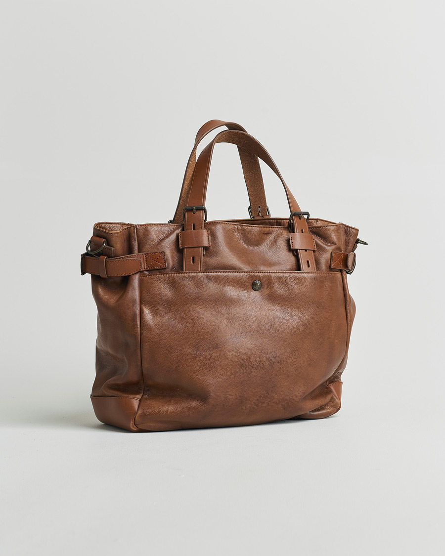 Herren | Belstaff Touring Leather Tote Bag Cognac | Pre-owned | Belstaff Touring Leather Tote Bag Cognac
