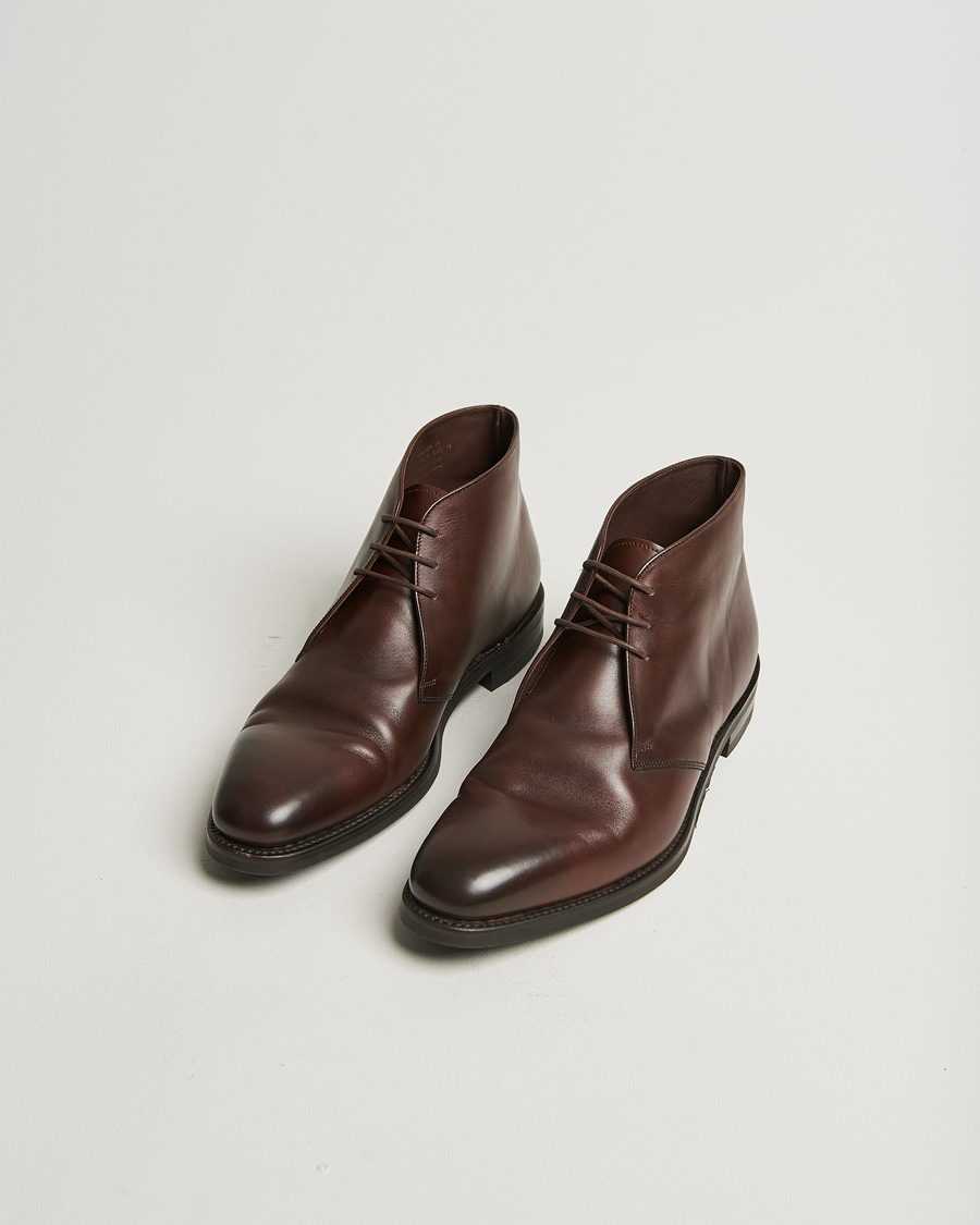 Herren | Loake 1880 Pimlico Chukka Boot Dark Brown Calf | Pre-owned | Loake 1880 Pimlico Chukka Boot Dark Brown Calf