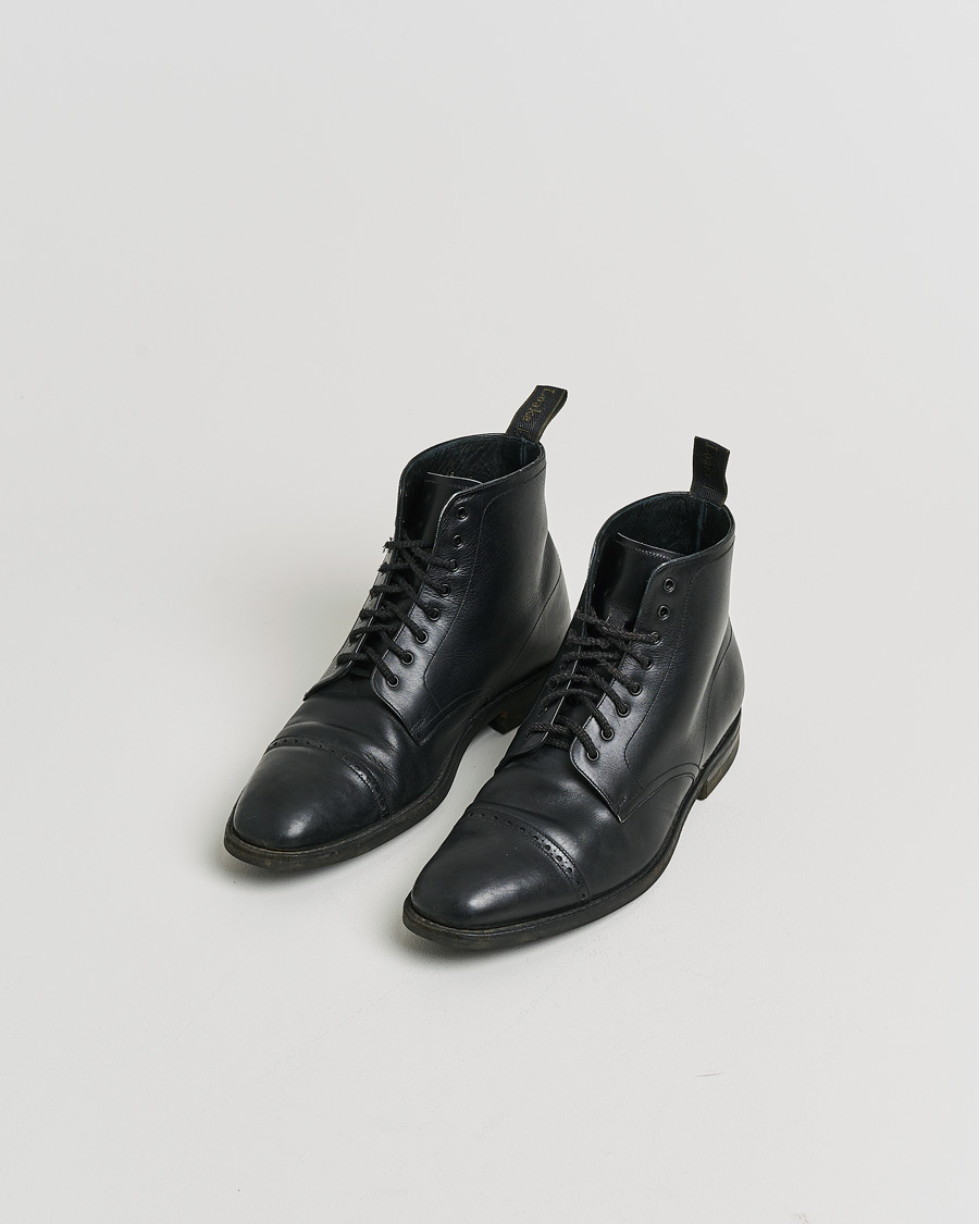 Herren | Pre-owned Rahmengenähte Schuhe | Pre-owned | Loake 1880 Hyde Boot Black Calf UK7 - EU41