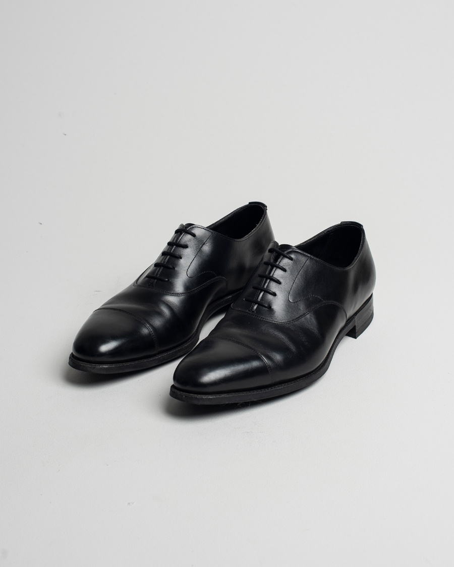 Herren | Edward Green Chelsea Oxford Black Calf | Pre-owned | Edward Green Chelsea Oxford Black Calf