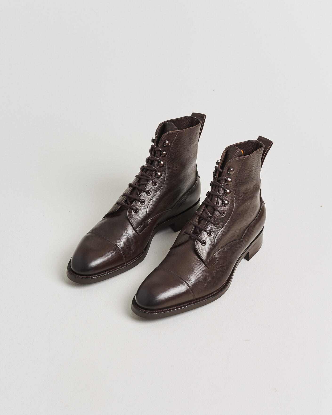 Herren | Pre-owned Rahmengenähte Schuhe | Pre-owned | Edward Green Galway Grained Boot Dark Brown Utah Calf UK10,5 - EU45