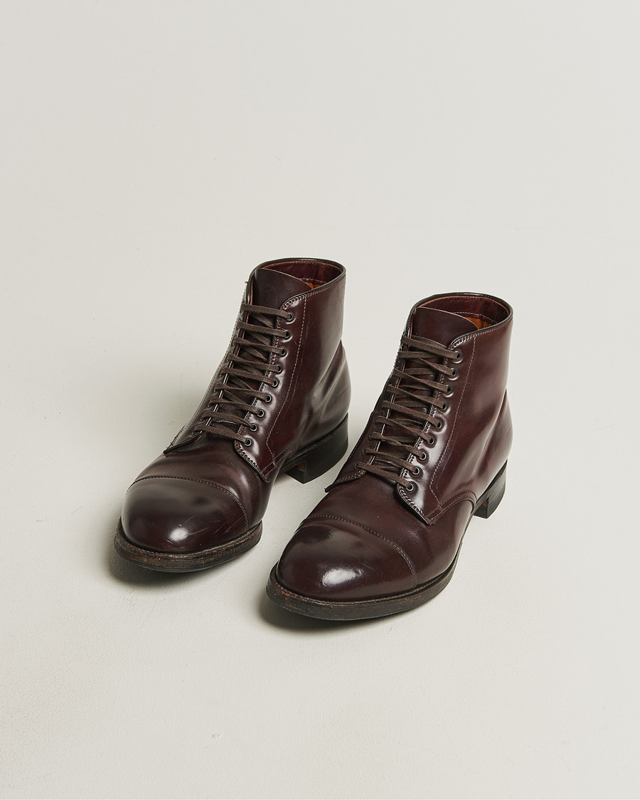 Herren | Pre-owned Rahmengenähte Schuhe | Pre-owned | Alden 41853 Cap Toe Boot Burgundy Shell Cordovan US10 - EU44