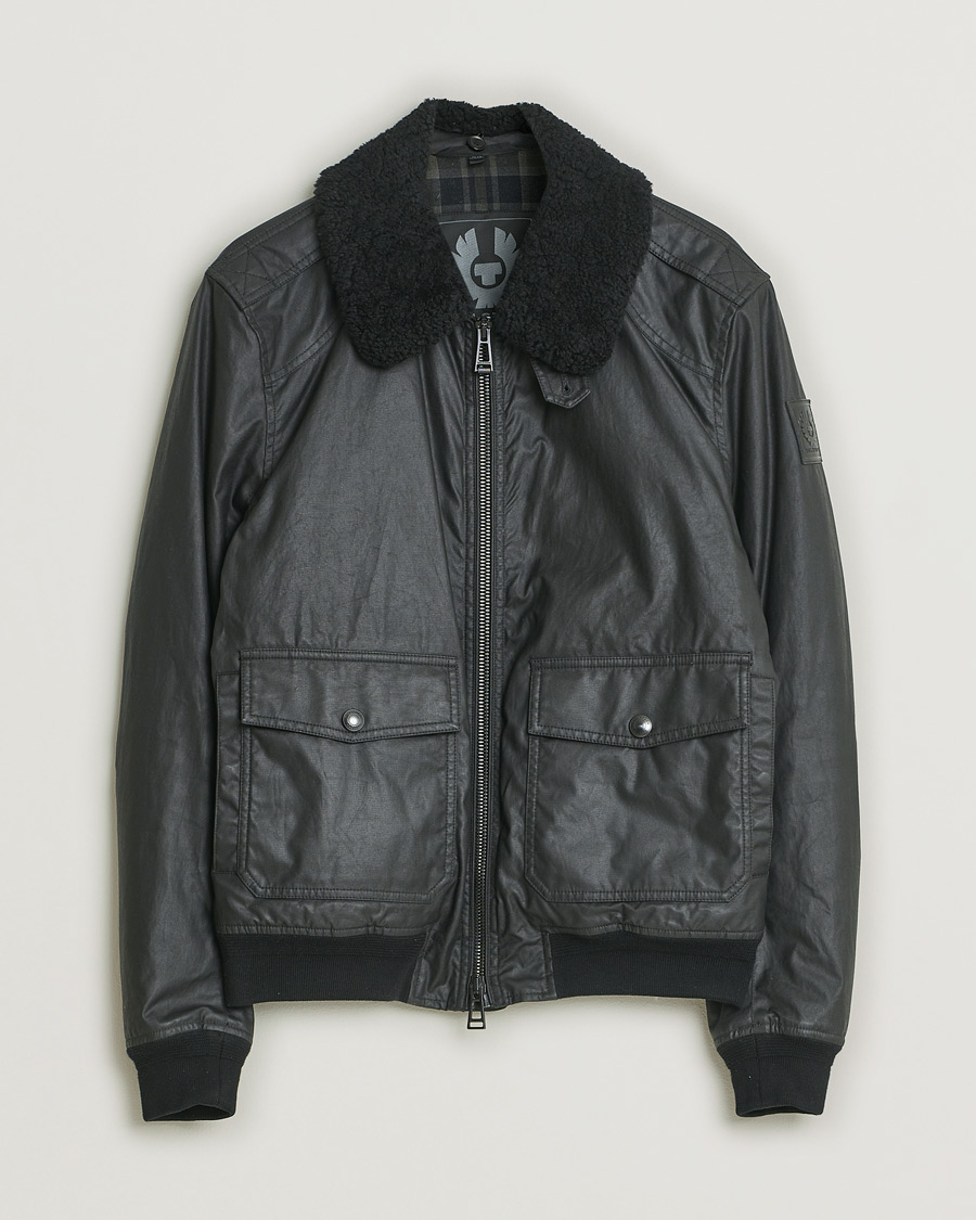 Herren | Belstaff Mortimer Shearling Jacket Black | Pre-owned | Belstaff Mortimer Shearling Jacket Black