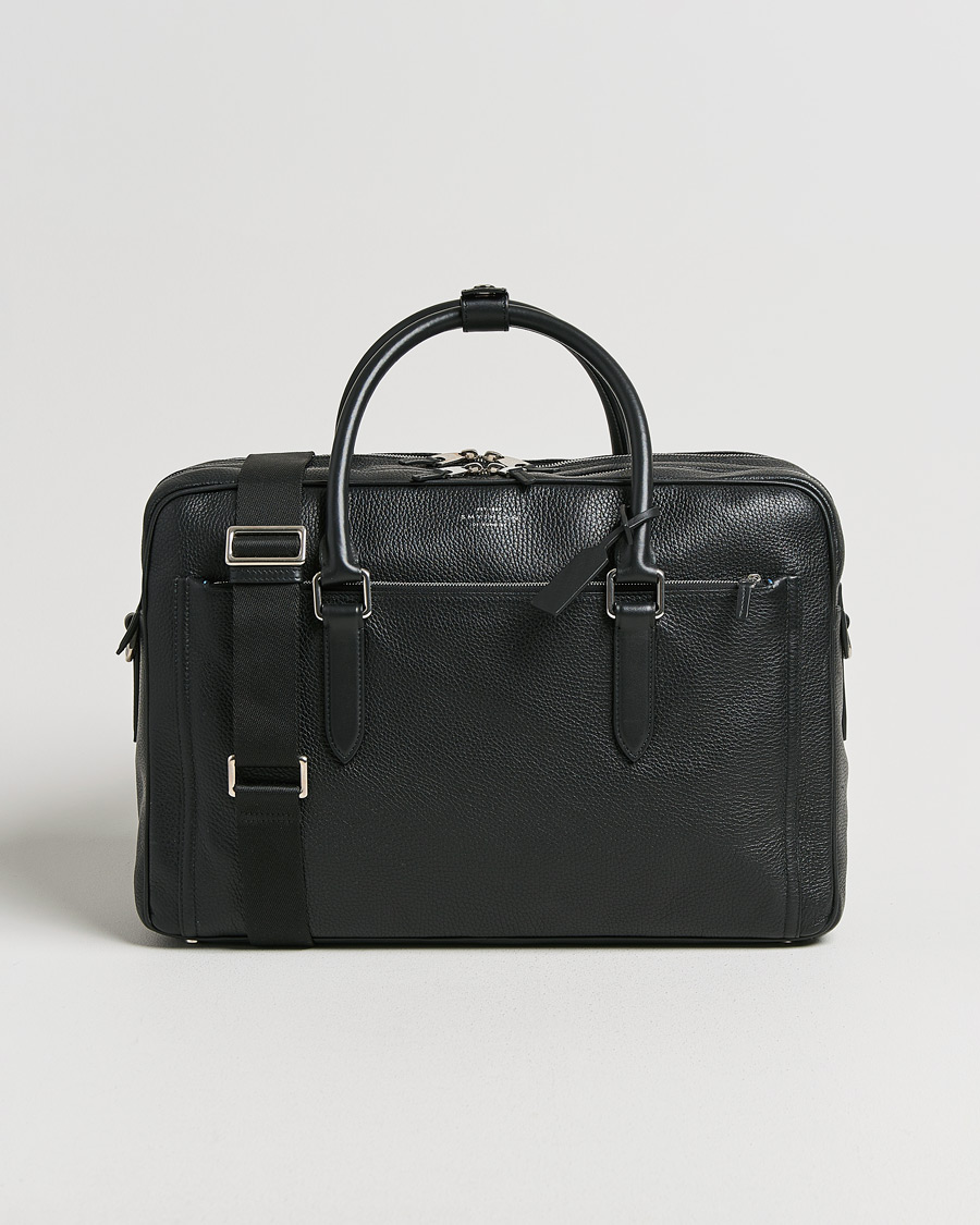 Herren | Smythson Burlington 24 Hour Bag Black Deerskin | Pre-owned | Smythson Burlington 24 Hour Bag Black Deerskin
