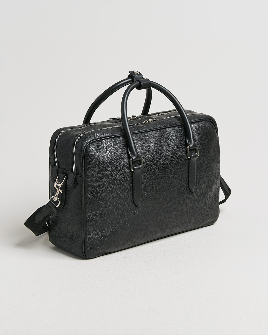 Herren | Smythson Burlington 24 Hour Bag Black Deerskin | Pre-owned | Smythson Burlington 24 Hour Bag Black Deerskin