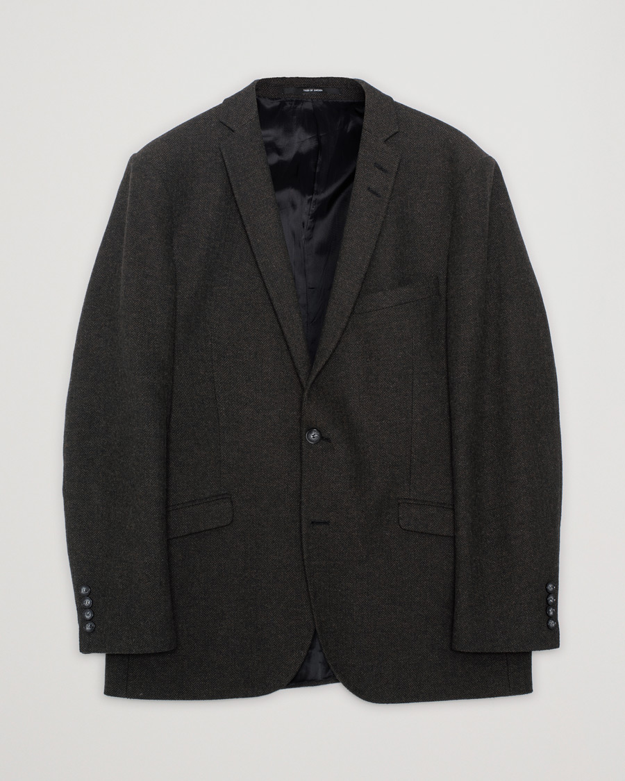 Herren | Tiger of Sweden Harrie Herringbone Wool Blazer Brown 54 | Pre-owned | Tiger of Sweden Harrie Herringbone Wool Blazer Brown 54