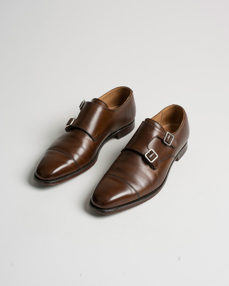 Herren | Pre-owned Schuhe | Pre-owned | Crockett & Jones Lowndes Monkstrap City Sole Dark Brown Calf UK6,5 - EU40,5