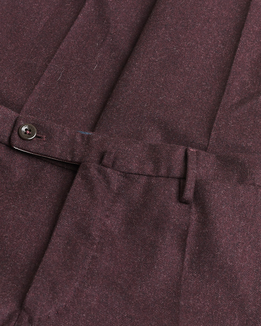 Herren | Pre-owned Hosen | Pre-owned | Incotex Slim Fit Super 100's Wool Flannel Trousers Burgundy 48