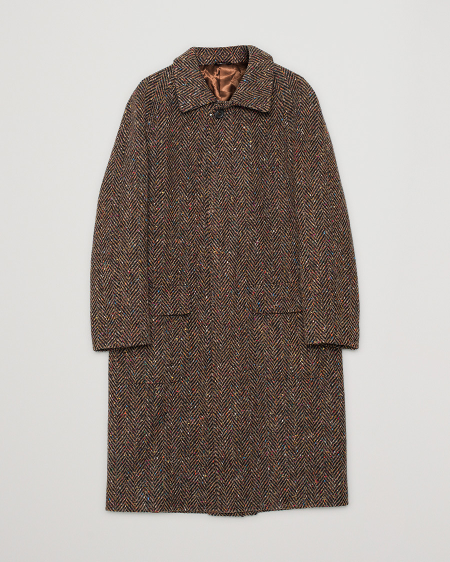 Herren | Berg&Berg Nelson Tweed Raglan Coat Brown 50 | Pre-owned | Berg&Berg Nelson Tweed Raglan Coat Brown 50