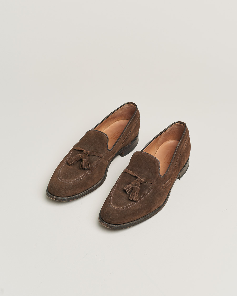 Herren | Loake 1880 Lincoln Tassel Loafer Brown Suede UK10,5 - EU44,5 | Pre-owned | Loake 1880 Lincoln Tassel Loafer Brown Suede UK10,5 - EU44,5