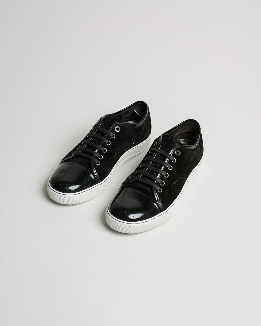 Herren | Lanvin Patent Cap Toe Sneaker Black | Pre-owned | Lanvin Patent Cap Toe Sneaker Black