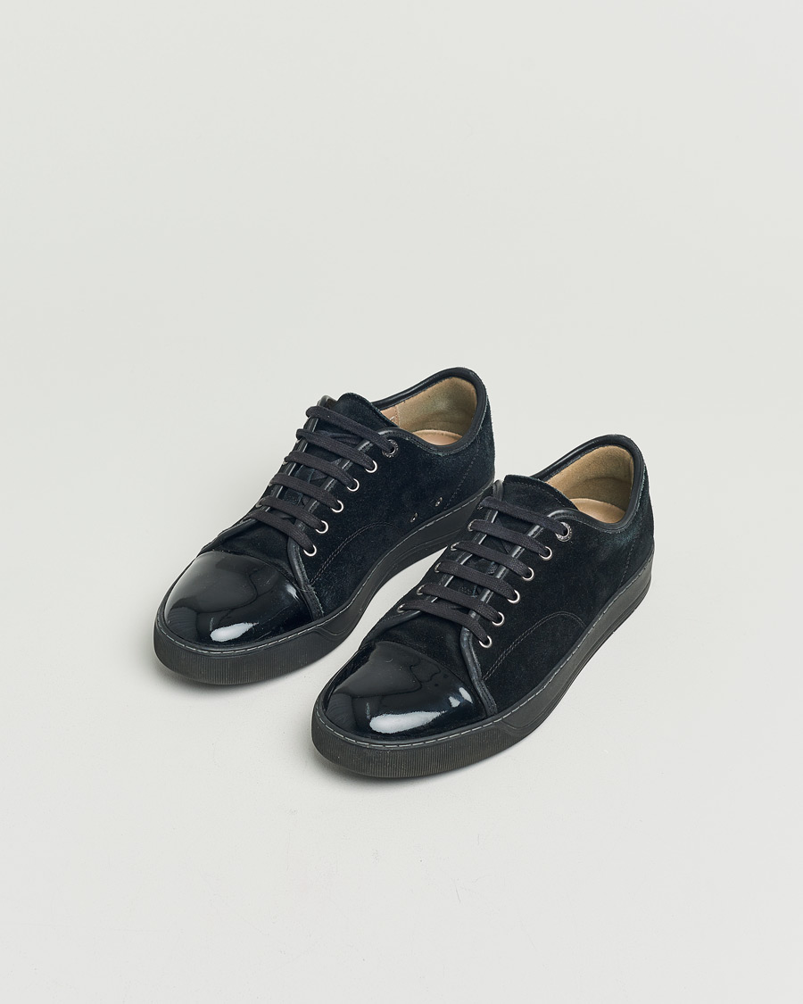 Herren | Lanvin Patent Cap Toe Sneaker Black/Black | Pre-owned | Lanvin Patent Cap Toe Sneaker Black/Black