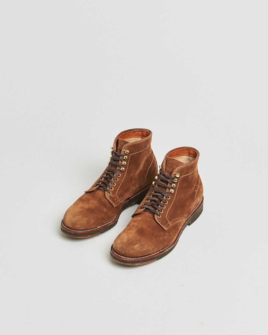 Herren | Pre-owned Schuhe | Pre-owned | Alden 46054H Plain Toe Boot Snuff Suede US8 - EU41,5