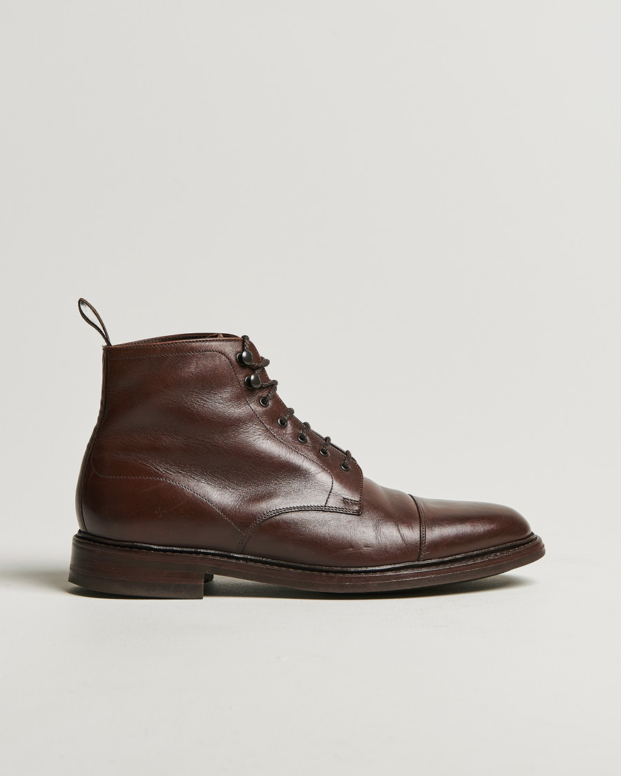 Herren | Loake 1880 Roehampton Boot Dk Brown Burnished Calf | Pre-owned | Loake 1880 Roehampton Boot Dk Brown Burnished Calf