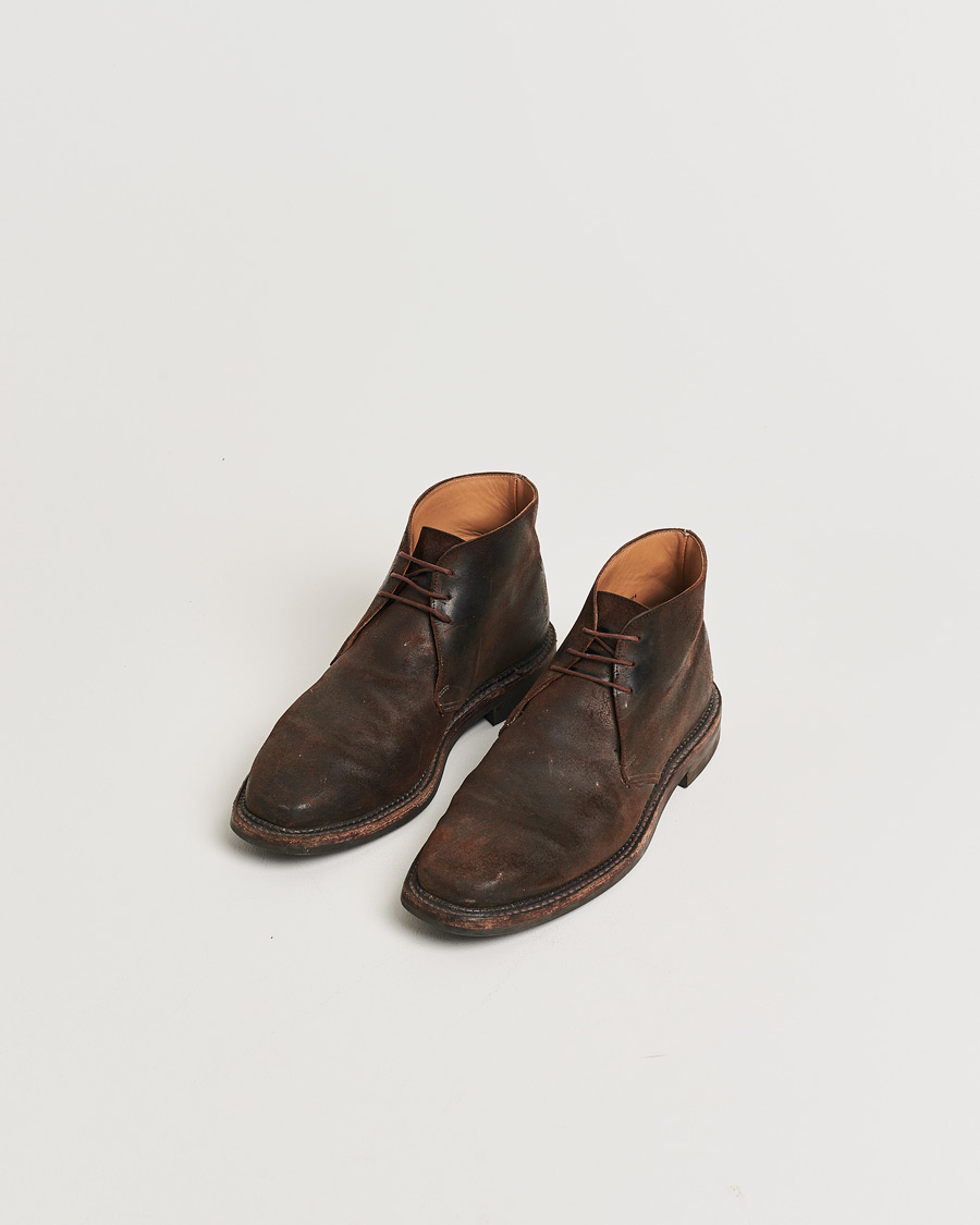 Herren | Pre-owned Rahmengenähte Schuhe | Pre-owned | Crockett & Jones Molton Chukka Dk Brown Rough-Out Suede UK8 - EU42
