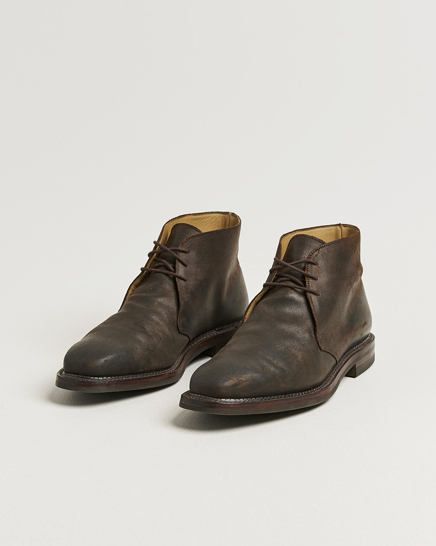 Herren | Pre-owned Rahmengenähte Schuhe | Pre-owned | Crockett & Jones Molton Chukka Dk Brown Rough-Out Suede UK10 - EU44