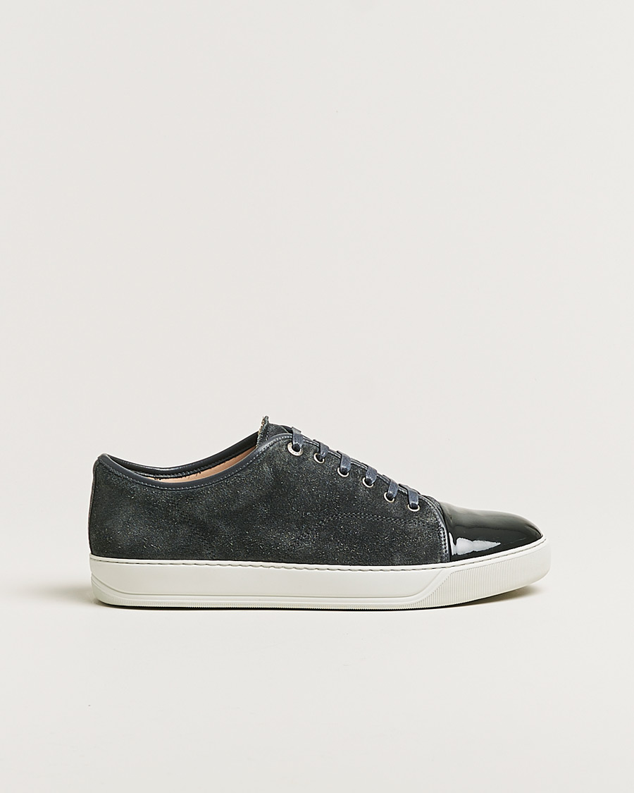 Herren | Lanvin Patent Cap Toe Sneaker Dark Grey | Pre-owned | Lanvin Patent Cap Toe Sneaker Dark Grey