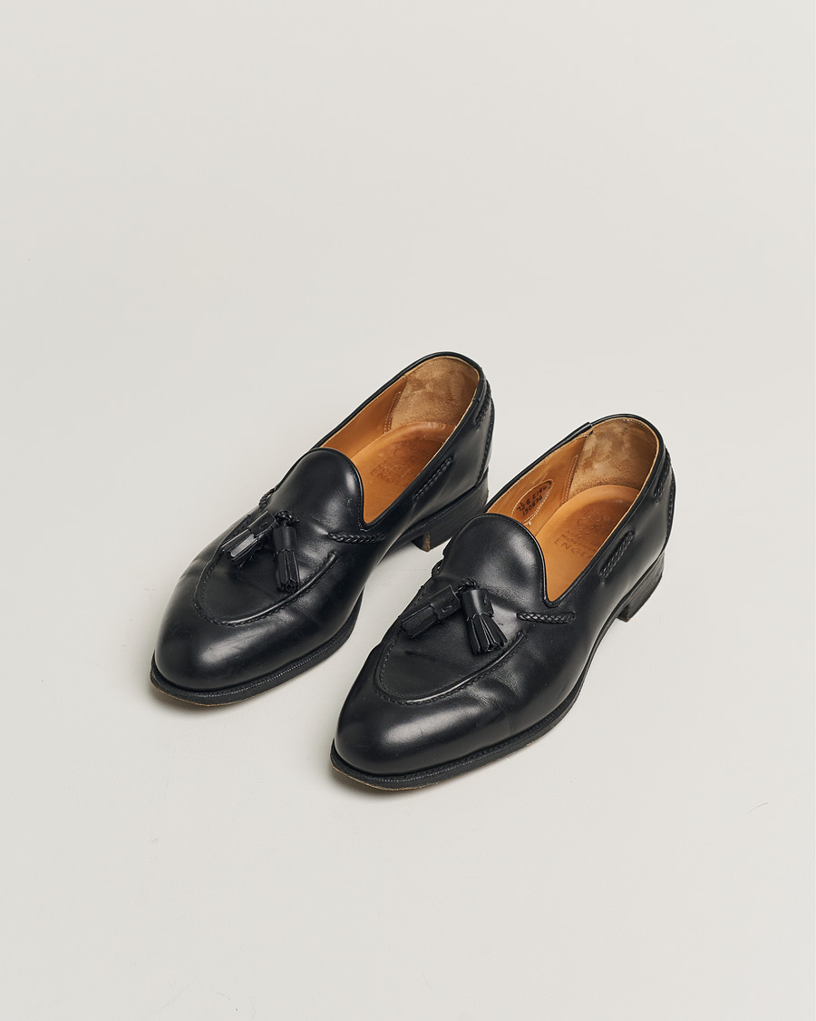 Herren | Edward Green Belgravia Tassel Loafer Black Calf | Pre-owned | Edward Green Belgravia Tassel Loafer Black Calf
