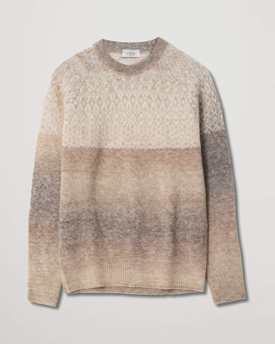 Herren | Pullover | Pre-owned | Altea Norwegian Jacquard Alpaca Sweater Beige