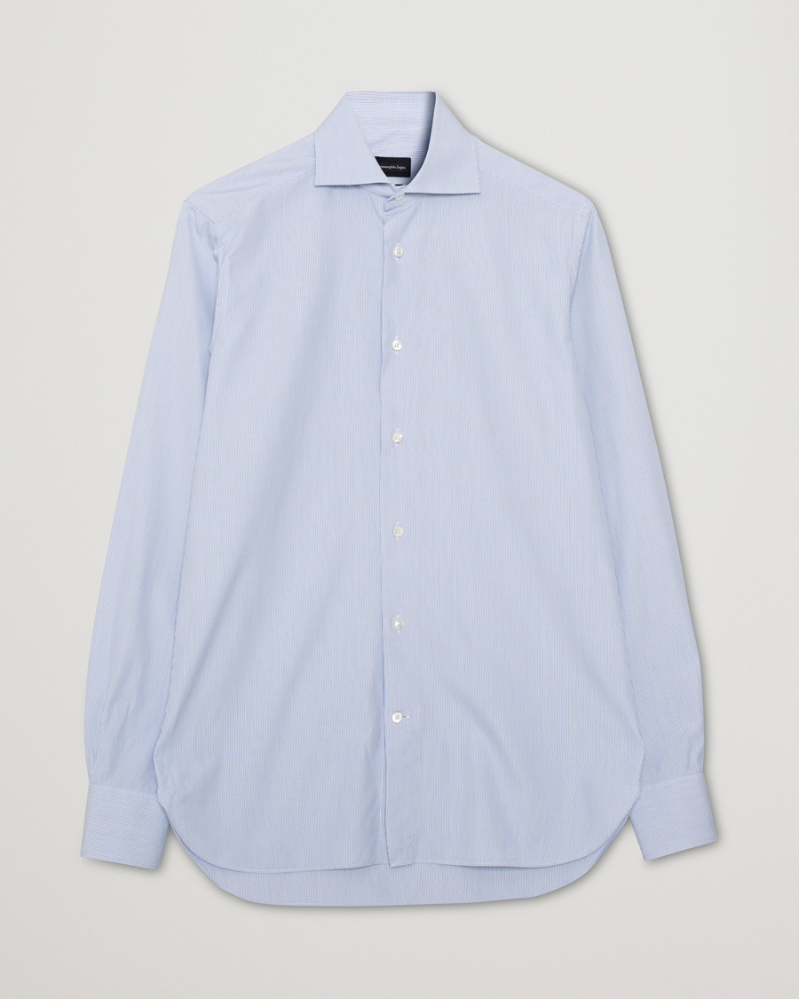 Herren | Hemden | Pre-owned | Ermenegildo Zegna Striped Slim Fit Cotton Shirt Blue 38 - S