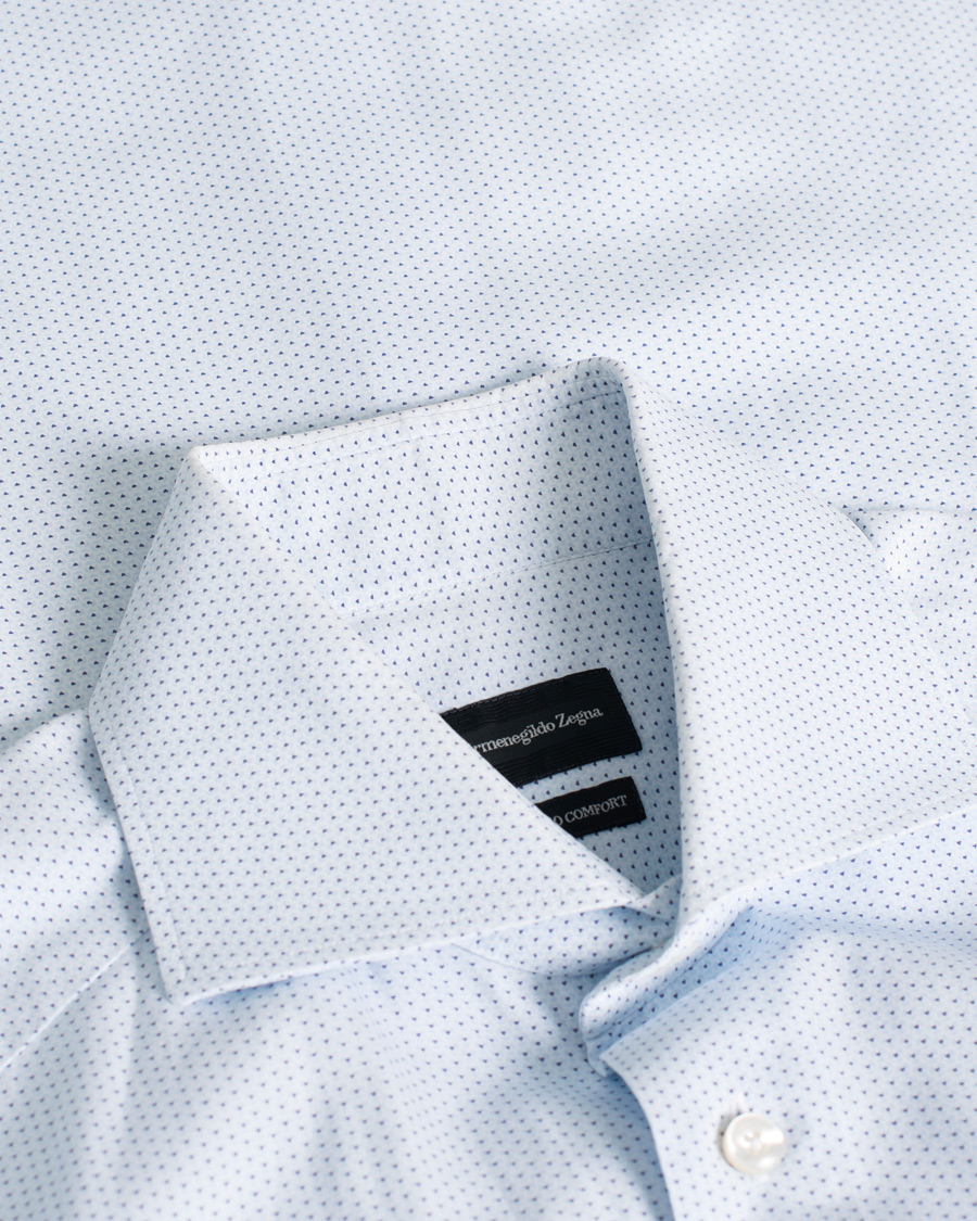 Herren | Hemden | Pre-owned | Ermenegildo Zegna Slim Fit Cotton Shirt Blue 38 - S