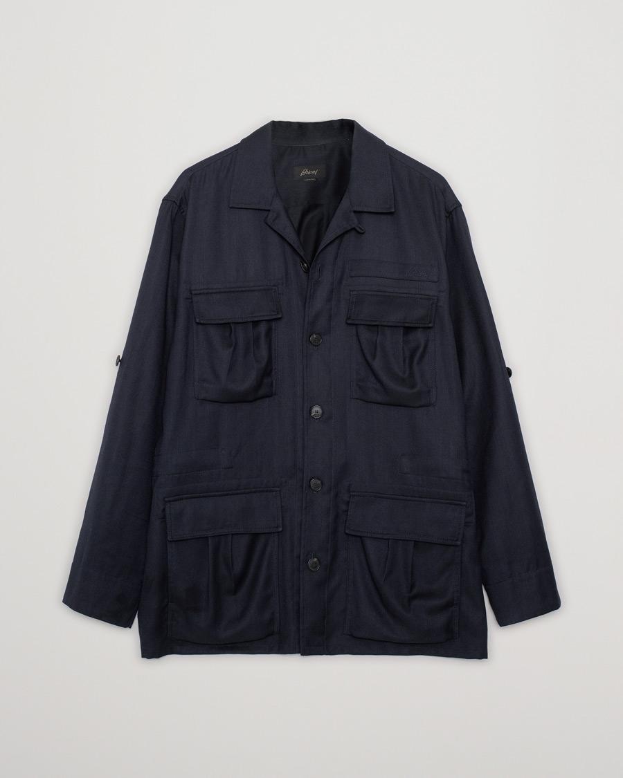 Herren | Jacken | Pre-owned | Brioni Light Wool Sahariana Navy