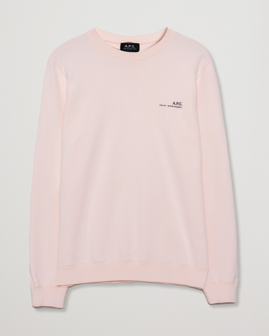 Herren | Pullover | Pre-owned | A.P.C. Item Crew Neck Sweatshirt Pale Pink