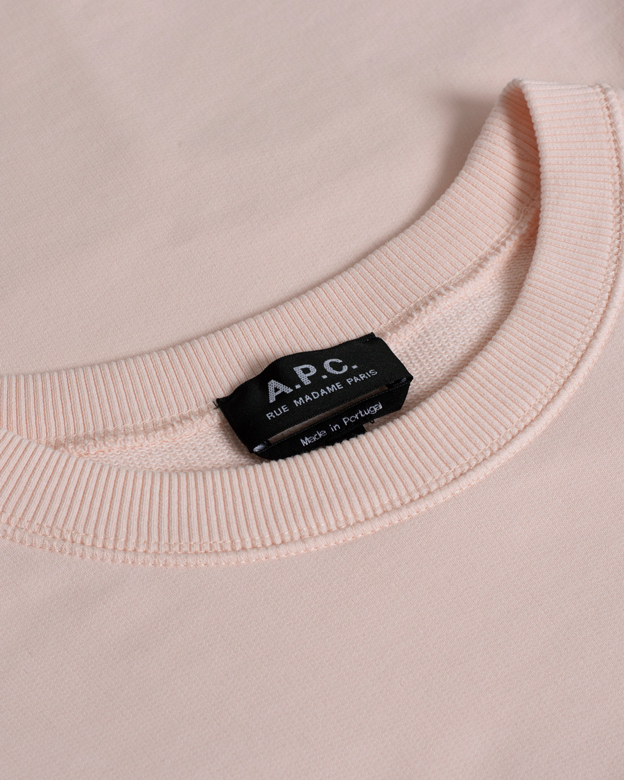 Herren | Pullover | Pre-owned | A.P.C. Item Crew Neck Sweatshirt Pale Pink