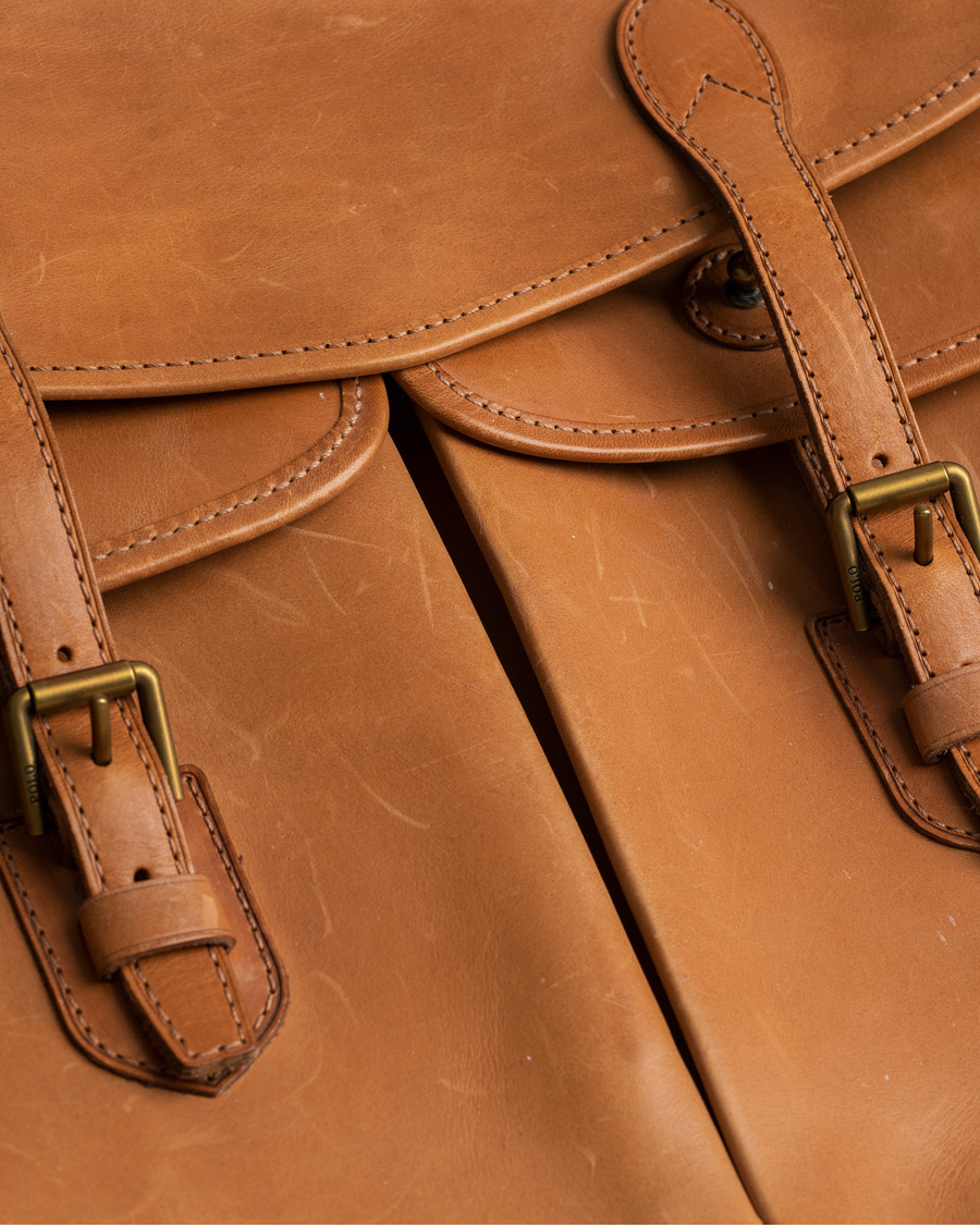 Herren | Polo Ralph Lauren Leather Duffle Bag Natural | Pre-owned | Polo Ralph Lauren Leather Duffle Bag Natural