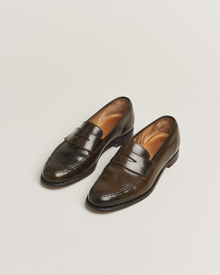 Herren | Crockett & Jones Harvard Unlined Loafer Dark Brown Cordovan | Pre-owned | Crockett & Jones Harvard Unlined Loafer Dark Brown Cordovan