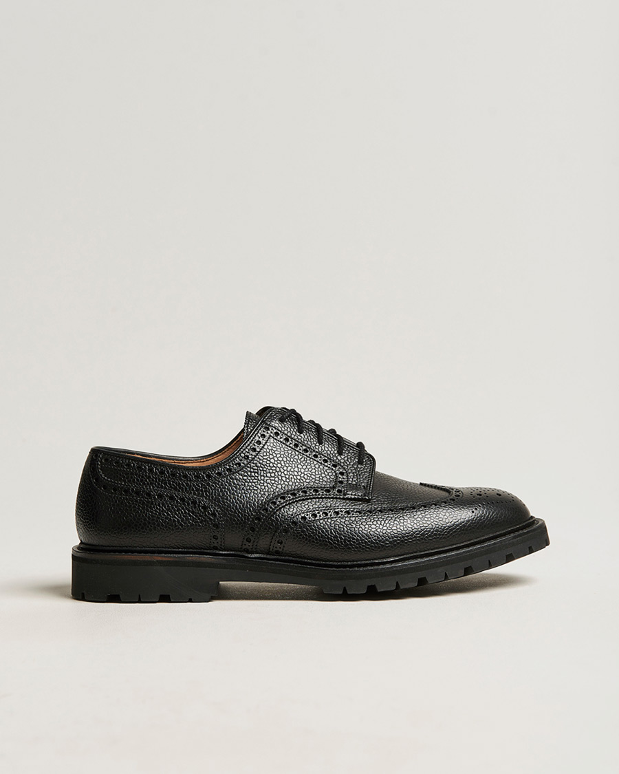 Herren | Pre-owned Rahmengenähte Schuhe | Pre-owned | Crockett & Jones Pembroke Derbys Scotch Grain Vibram Black Calf UK6,5 - EU40,5