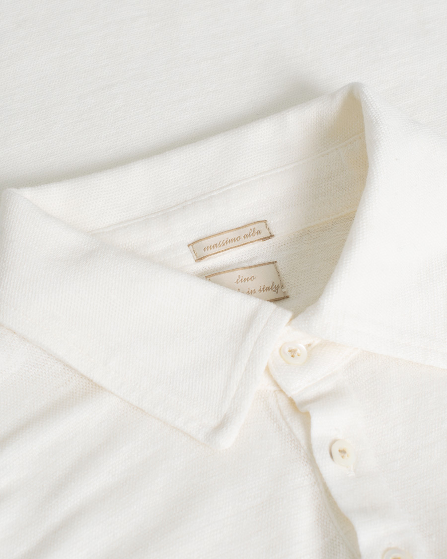 Herren | Poloshirts | Pre-owned | Massimo Alba Wembley Linen Polo White