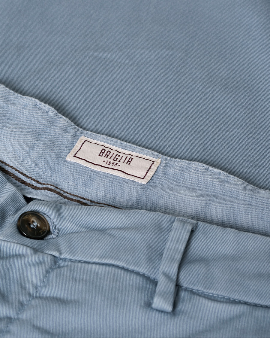 Herren | Hosen | Pre-owned | Briglia 1949 Slim Fit Cotton Chinos Light Blue