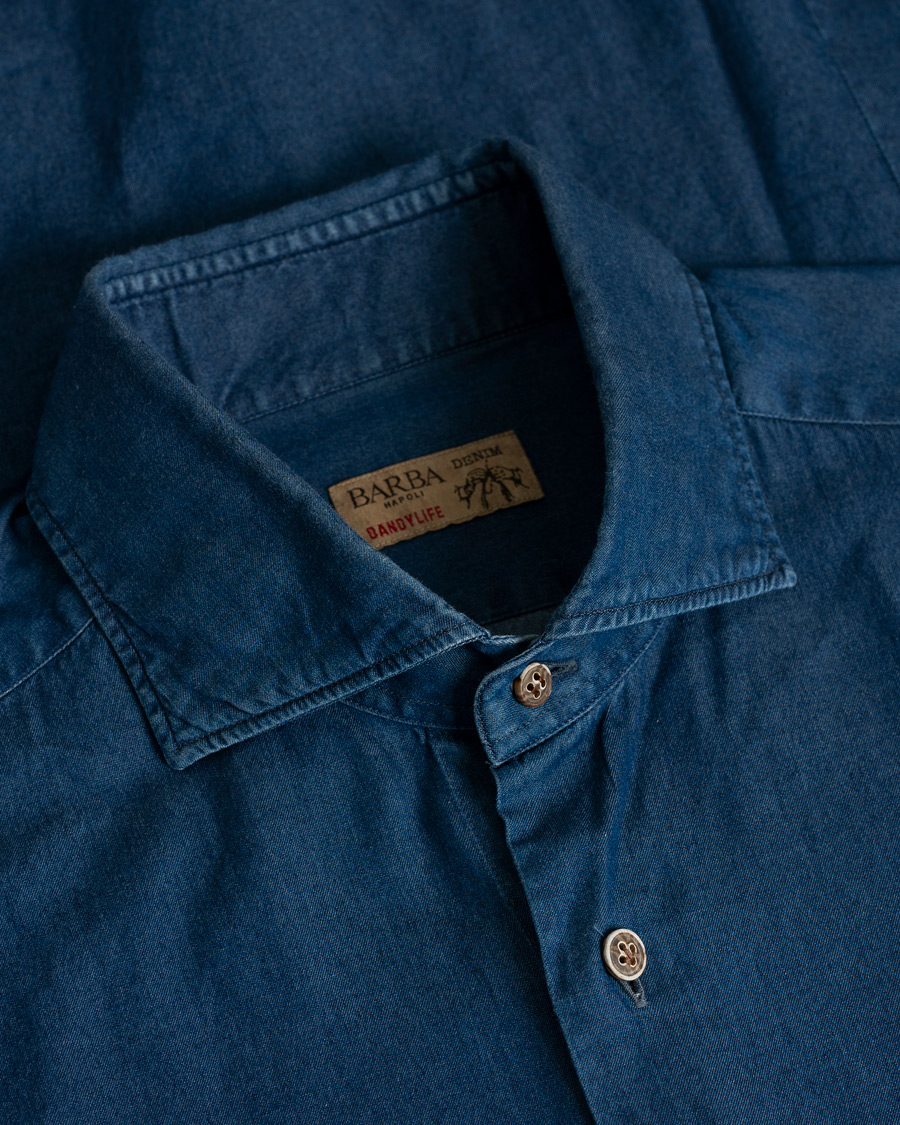 Herren | Hemden | Pre-owned | Barba Napoli Dandylife Denim Slim Fit Shirt Dark Blue 41 - L