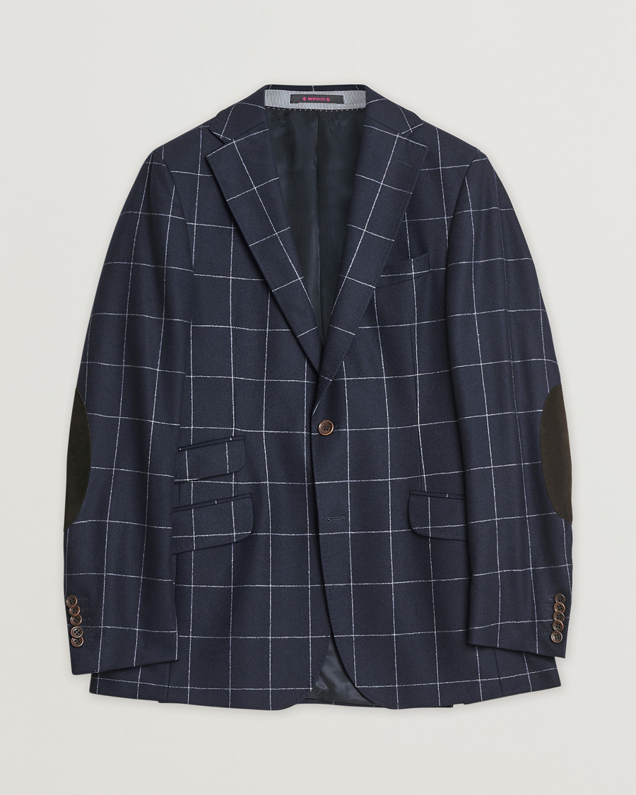 Herren | Morris Heritage Check Flannel Blazer Navy 48 | Pre-owned | Morris Heritage Check Flannel Blazer Navy 48