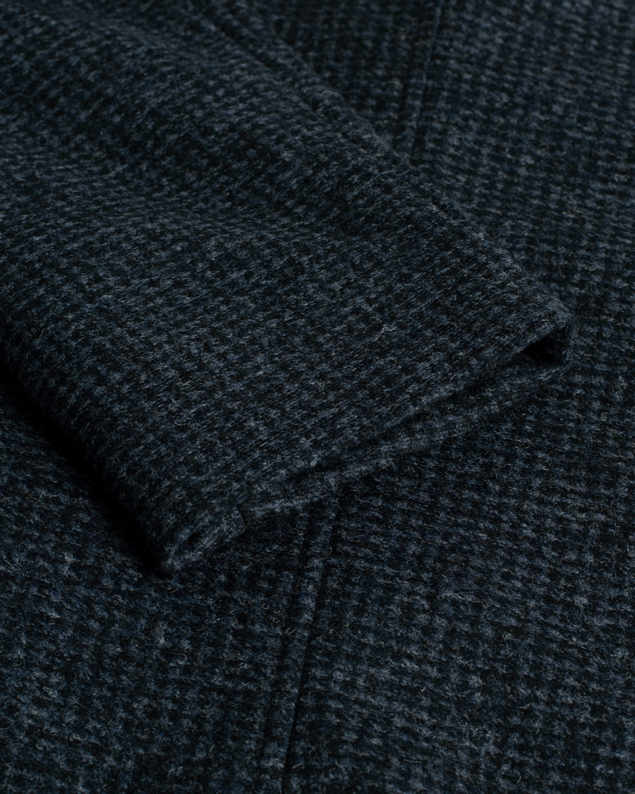 Herren |  | Pre-owned | BOSS Hyde Wool/Cashmere Stand Up Collar Coat Dark Blue
