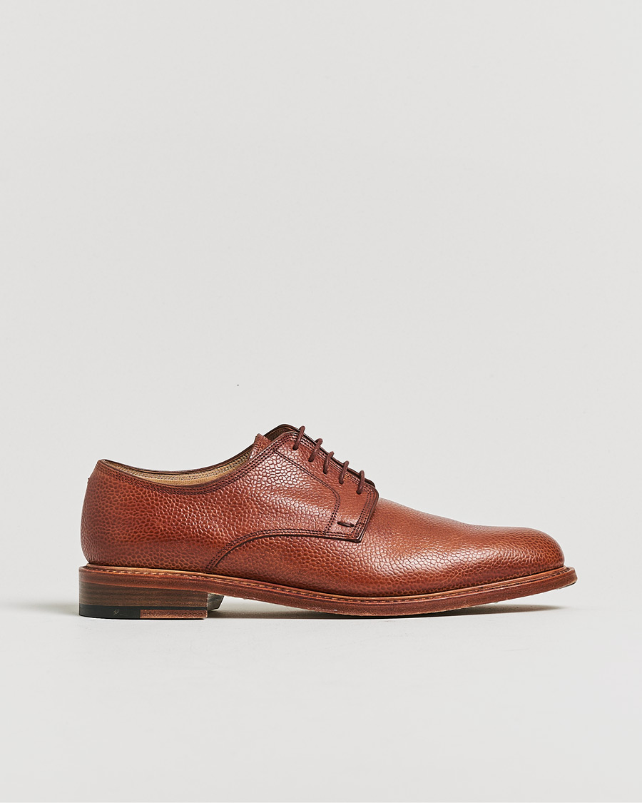 Herren | Pre-owned Rahmengenähte Schuhe | Pre-owned | Paraboot Grained Leather Derby Brown UK7,5 - EU41,5