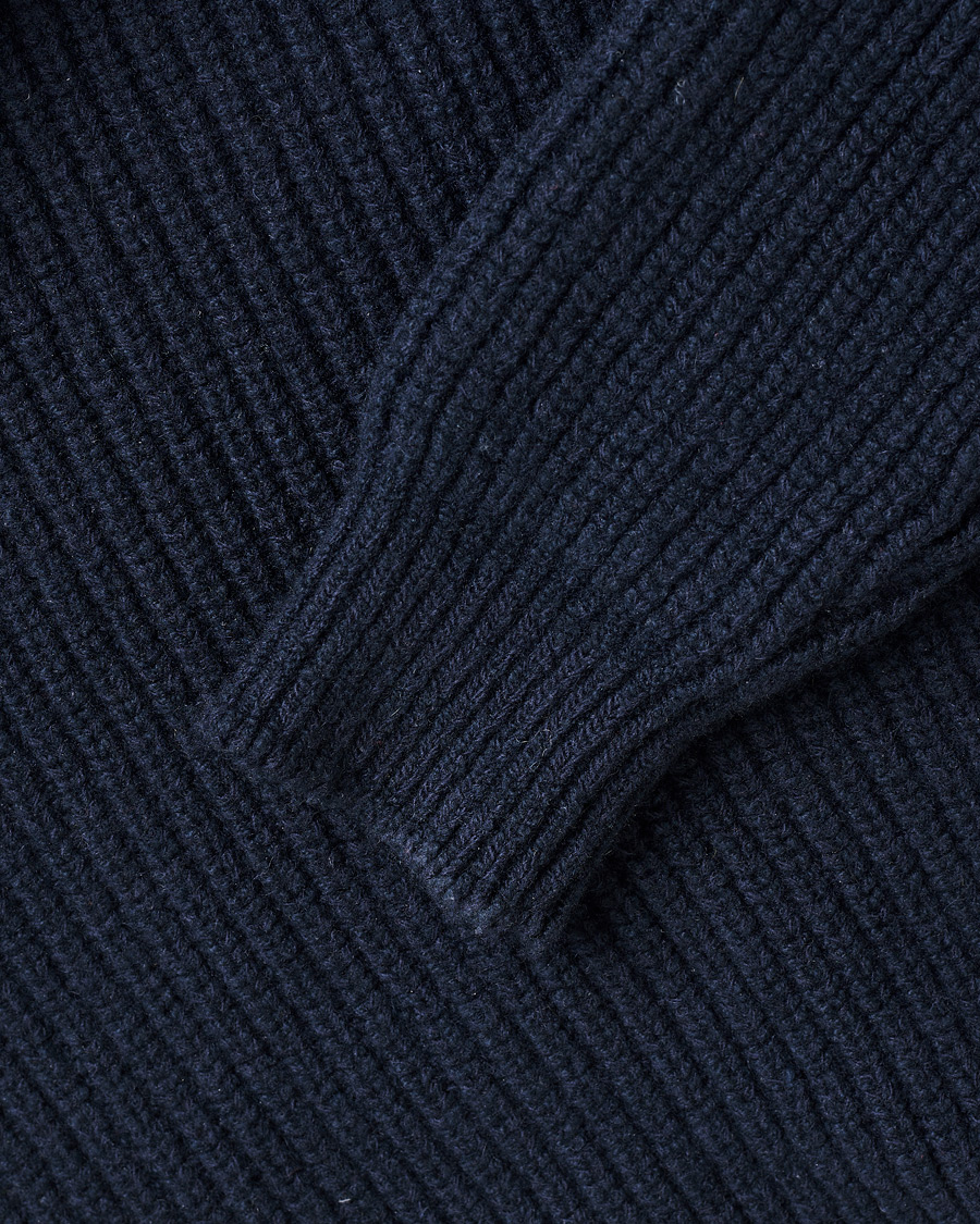 Herren | Pullover | Pre-owned | Inis Meáin Wool/Cashmere Boatbuilder Turtleneck Navy