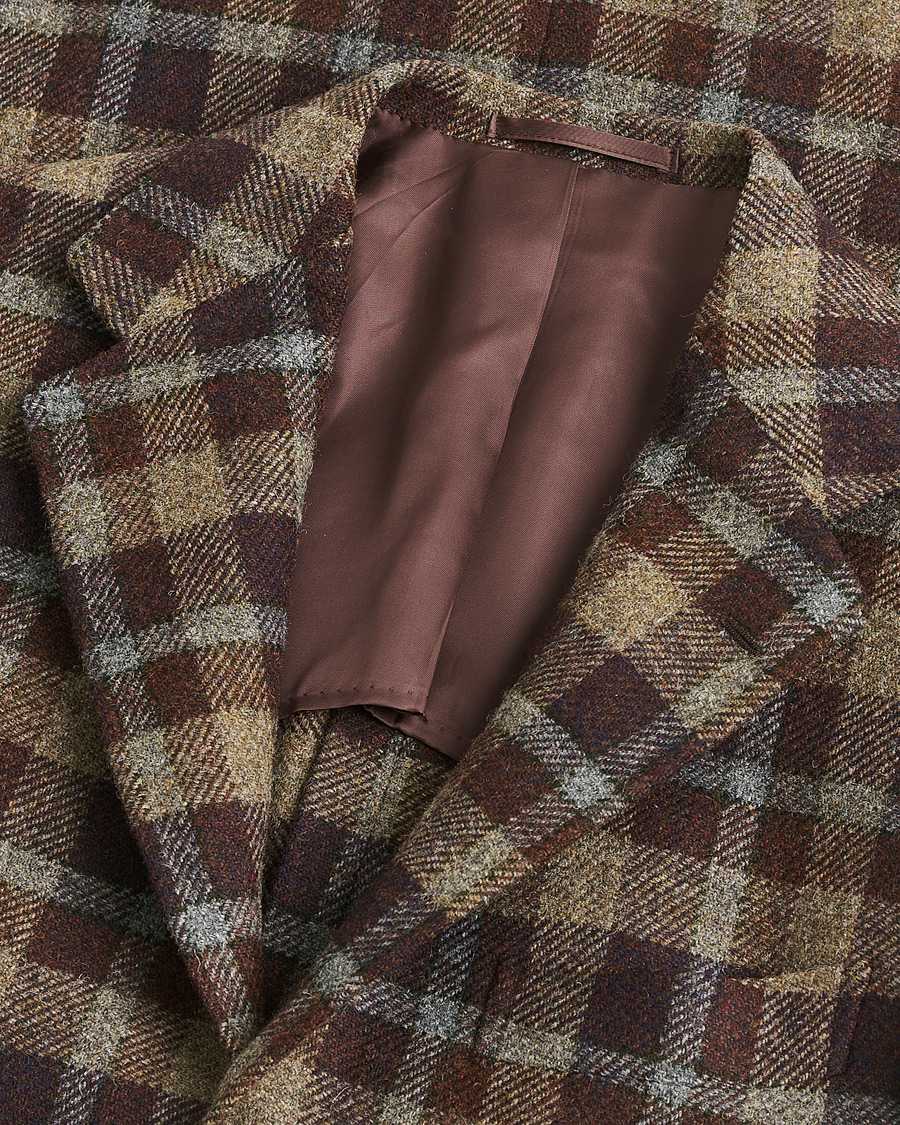 Herren | Pre-owned Sakkos | Pre-owned | Ring Jacket Checked Wool Blazer Brown 50